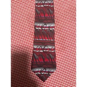 J Garcia Collection Fourteen Mens Silk Necktie Burgundy Abstract Pattern